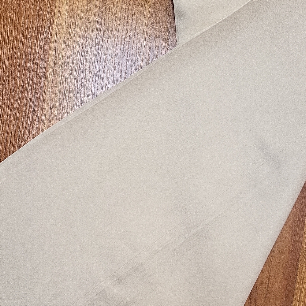 Saks Fifth Avenue Cream Wide-Leg Trousers 100% Silk - Picture 8 of 14